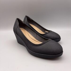 Crocs Shoes Womens Size 8 Black Marin Colorlite Wedge Comfort Slip On Heels